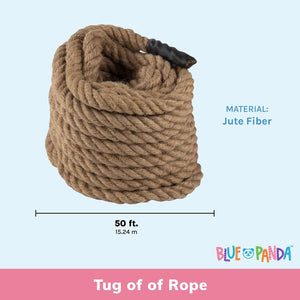 Tug of War Rope Set for Adults or Kids, Team Building, Family Gathering (50 Feet)