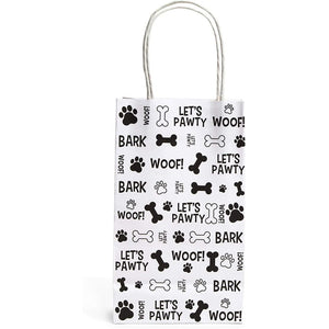 Dog Gift Bags with Handles, Lets Pawty, Woof, Bark (13.2 In, 24 Pack)