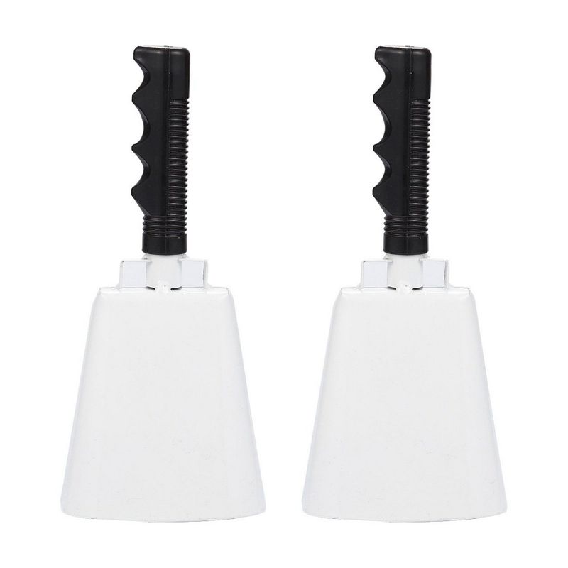 Blue Panda Cowbell with Handle, White Noise Maker (4.3 x 9.5 in, 2 Bells)