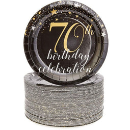 70th Birthday Party Plates (7 In, 80 Pack)
