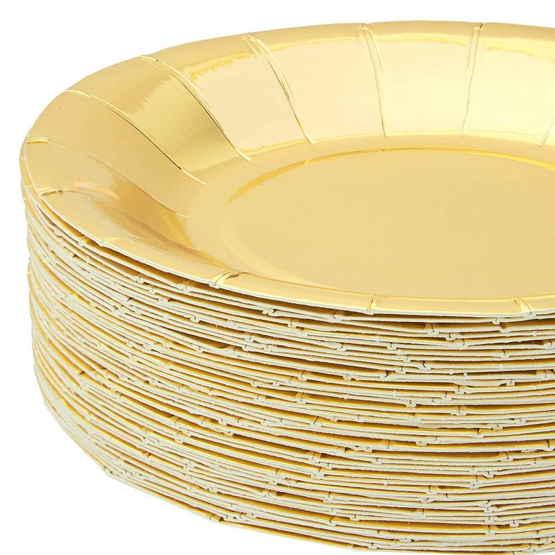 Gold Paper Plates, Birthday Party Supplies (5 In, 48-Pack)