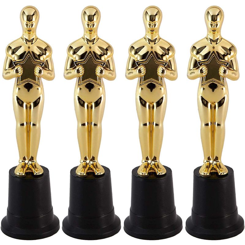 Blue Panda Gold 9 Inch Award Party Ceremony Trophy (4 Pack)