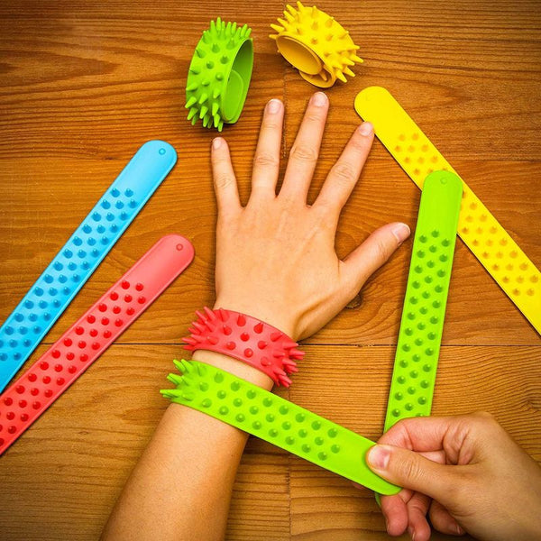 Blue Panda Spiky Slap Bracelets Kids Party Favors (4 Colors, 12