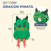 Blue Panda Mini Dragon Pinata for Kids Birthday Party (17 x 10.5 in, Green)