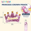 Small Princess Crown Pinata for Girls Birthday Party (16 x 10.5 in, Hot Pink)