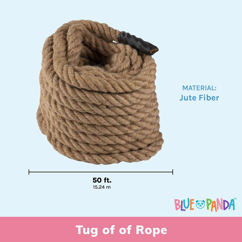 Tug of War Rope Set for Adults or Kids, Team Building, Family Gathering (50 Feet)