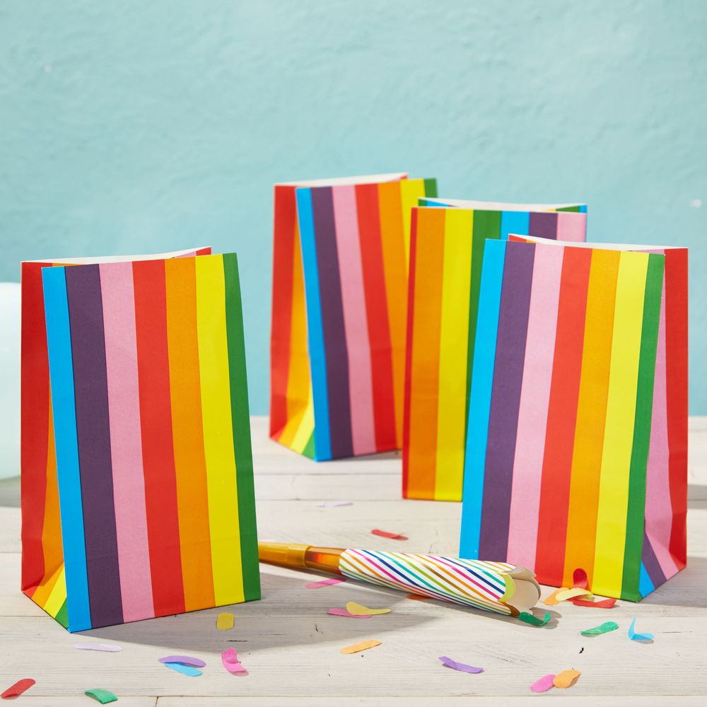 Rainbow Party Treat Bags for Birthdays and Baby Showers Favors (36 Pack)