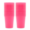 24-Pack 16-Ounce Hot Pink Plastic Stadium Cups, Bulk Reusable Tumblers for All Occasions and Celebrations