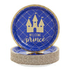 50 Pack Castle Themed Party Plates for Welcome Little Prince Baby Shower Decorations for Boys (Royal Blue, 9 In)