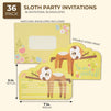 Blue Panda Sloth Invitations for Birthday Party with Envelopes (36 Count)