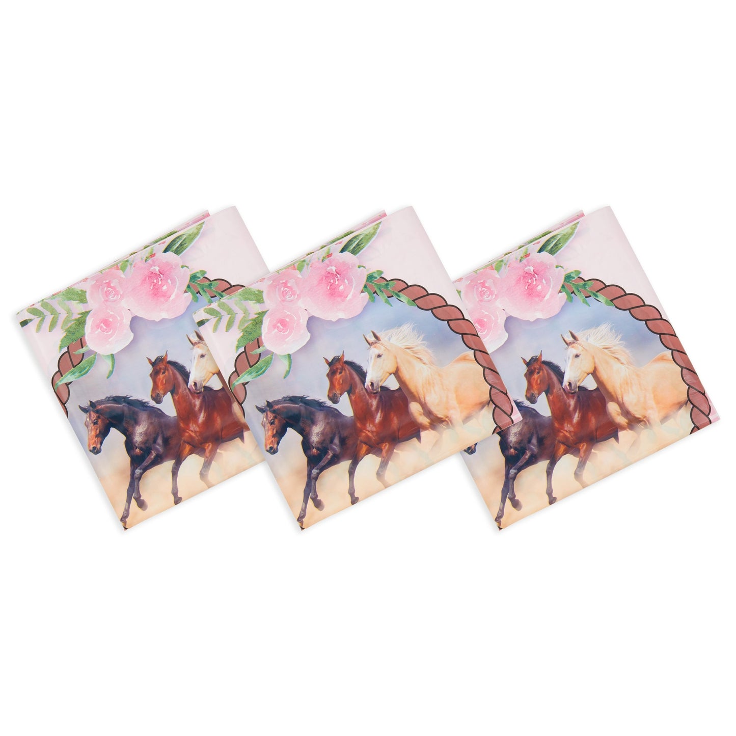 3 Pack Horse Plastic Table Covers, Cowgirl Birthday Party Supplies for Girls (54 x 108 In)