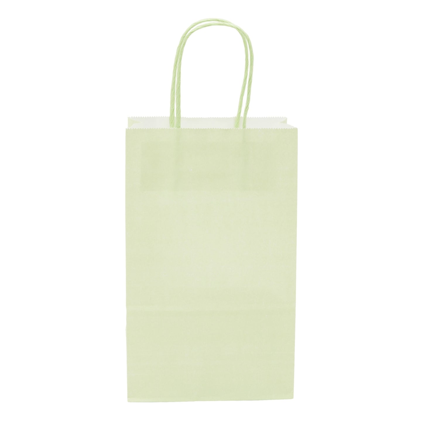 25-Pack Light Green Gift Bags with Handles, 5.5x3.2x9-Inch Paper Goodie Bags for Party Favors and Treats, Birthday Party Supplies