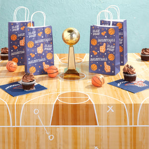 Basketball Table Cover, Sports Birthday Party Supplies (54 x 108 In, 3 Pack)