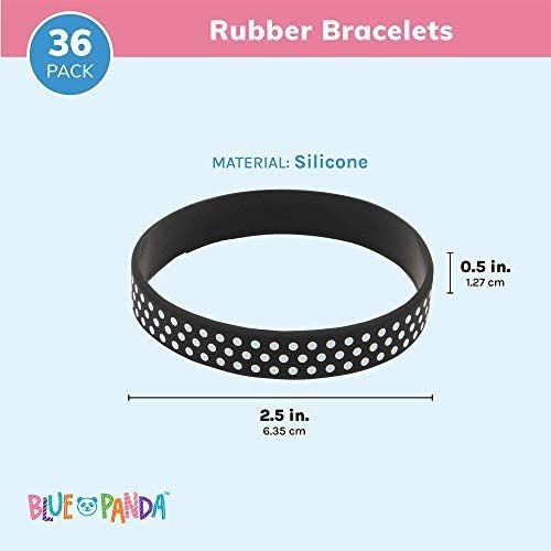 36 Pcs Bee Baby Shower Wristbands Wrist Bands Silicone Rubber Bracelets Party Favors, Black, Yellow