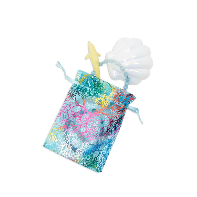 Small Blue Coral Organza Drawstring Party Favor Gift Bags for Jewelry (3.5 x 4.7 In, 120 Pack)