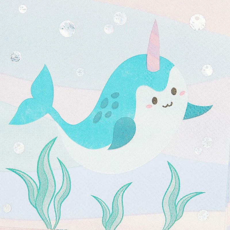 Narwhal Party Napkins for Birthdays and Celebrations (5x5 In, 50 Pack)