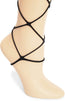 Thigh High Stockings with Lace Garter Belt, Sheer and Fishnet (2 Pairs)