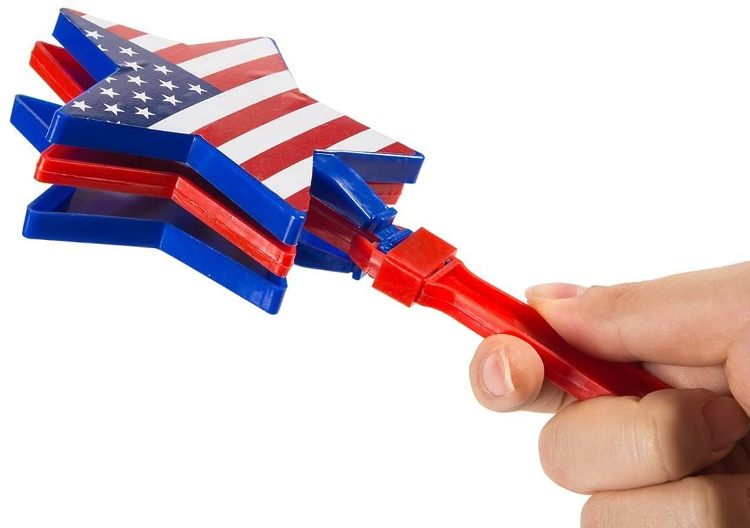 Hand Clappers Noisemakers, America Patriotic Party Supplies (12 Pack)