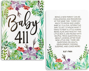 100-Cards Floral Baby Shower Party Trivia Card Game, Double Sided, 2.5 X 3.5 inches