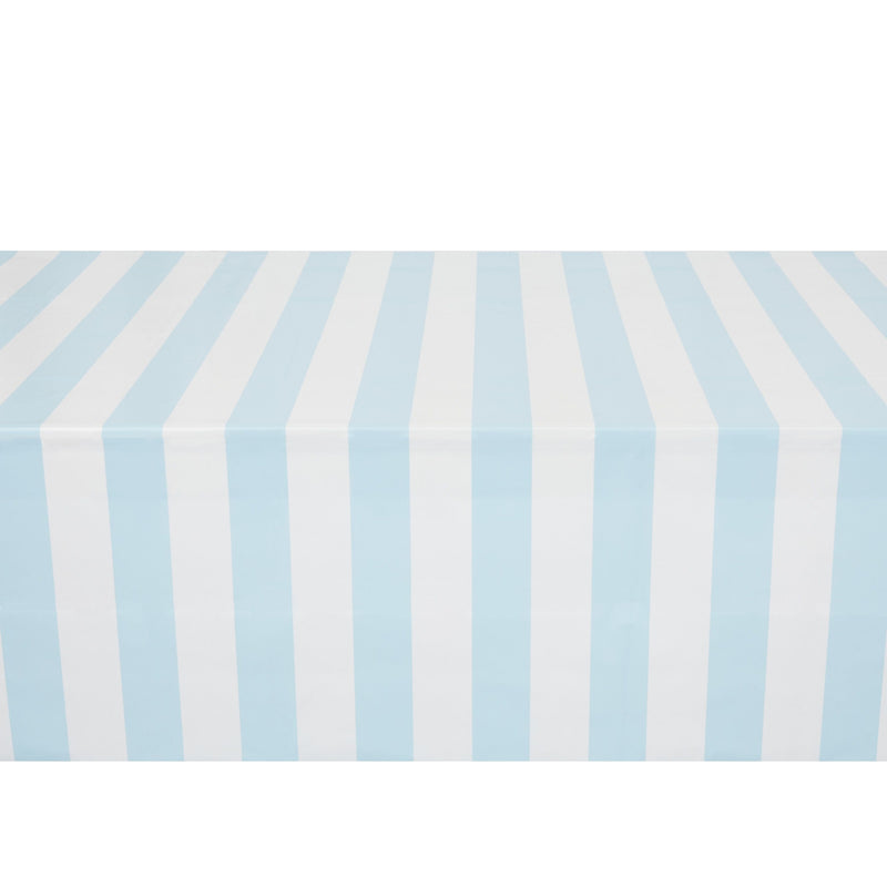 3 Pack Light Blue and White Striped Tablecloth, Disposable Table Cover for Summer Beach Theme Party Decorations (54 x 108 In)