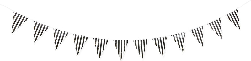 Sparkly Stars & Stripes Triangle Party Banner for Kids, Birthdays and NYE (11 ft, 3 Pack)