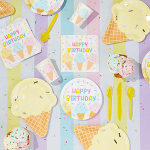 Ice Cream Birthday Party Decorations, Dinnerware, Party Favor Bags (207 Pieces)