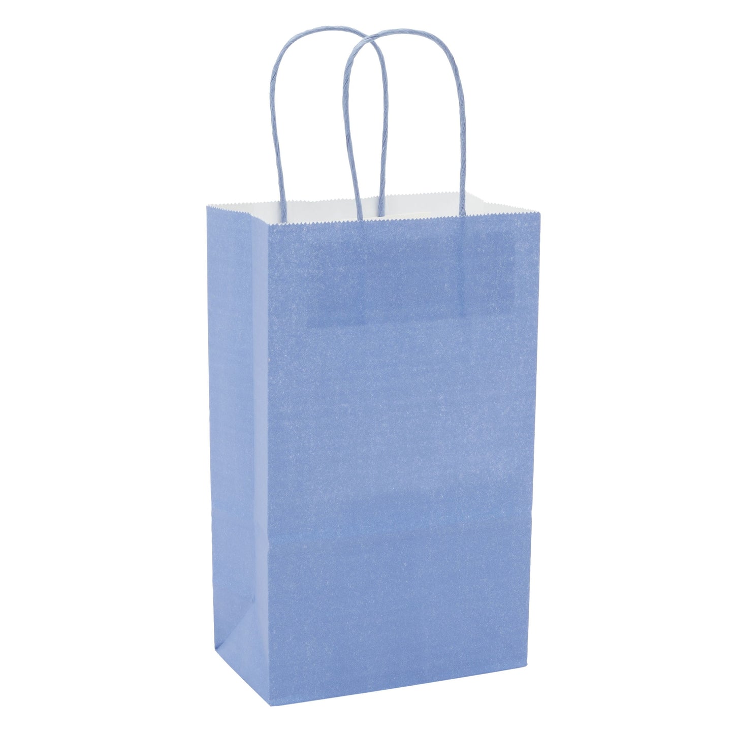 25-Pack Blue Gift Bags with Handles, 5.5x3.2x9-Inch Paper Goodie Bags for Party Favors and Treats, Birthday Party Supplies