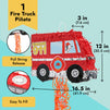 Pull String Fire Truck Pinata for Birthday Party Decorations, Firefighter Party Supplies (Small, 16.5 x 13 x 3 In)