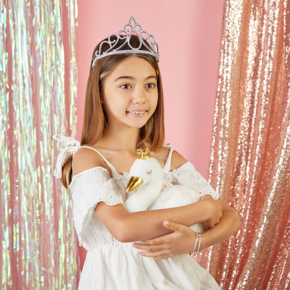 Princess Tiara Crowns for Girls and Birthday Party Dress-Up (Silver, 12 Pack)