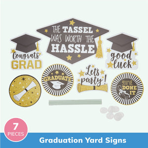 Outdoor Graduation Decorations 2023, Congratulations Yard Signs (7 Pieces)