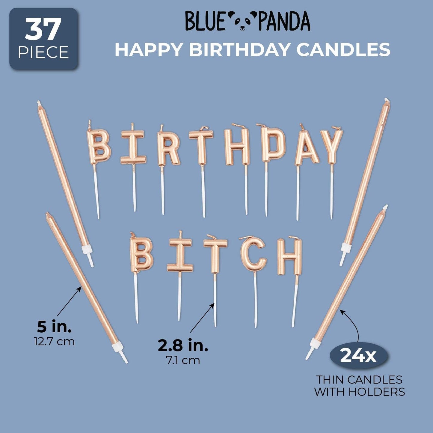 Birthday B Birthday Cake Candles with Holders (37 Pack)