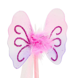 Butterfly Princess Wands for Girls Fairy Birthday Party Favors (12 Pack)