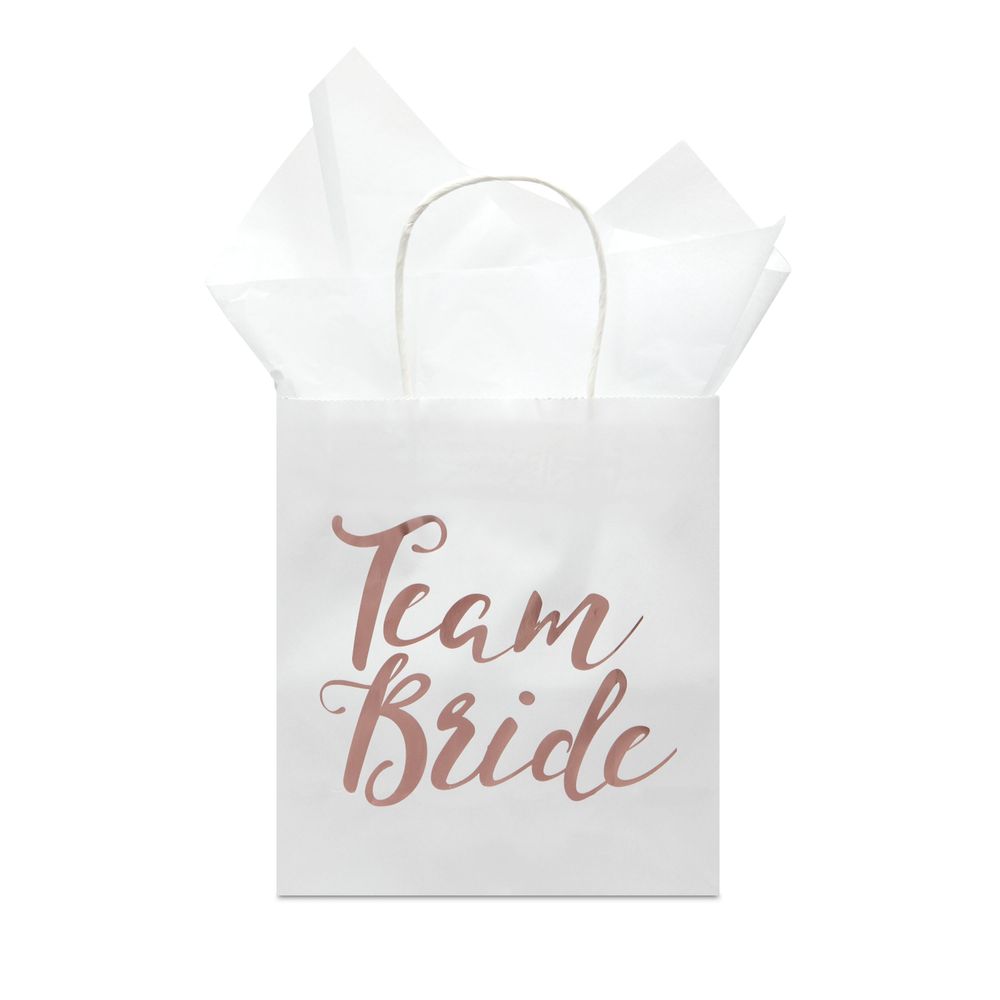 Team Bride Gift Bags for Bridesmaid Proposal, Bridal Shower Party Favors (15 Pack)