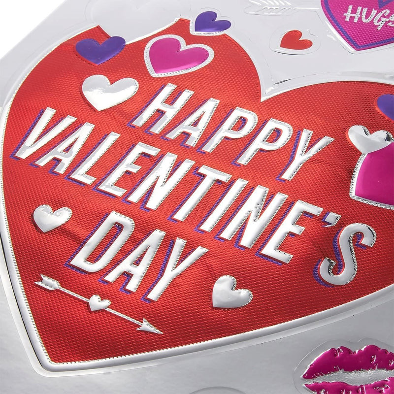 Happy Valentine’s Foil Hearts for Kids Classroom Exchange (2 Sheets, 34 Pieces)