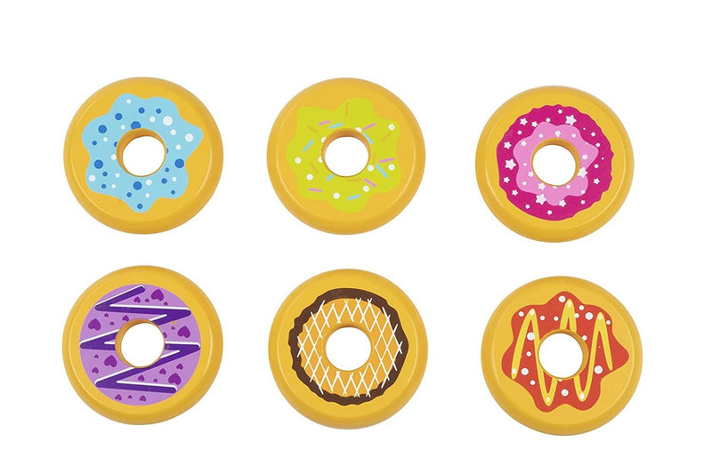 12 Pack Donut Play Food Set for Kids Kitchen Pretend Snacks Shop Playhouse Toddlers Toys, 6 Designs