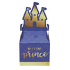 36 Pack Castle Party Treat Boxes for Favors, Welcome Little Prince Baby Shower Decorations for Boys (Royal Blue, 4 x 7 In)