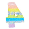 Large Number 4 Pinata for 4th Birthday Party Decorations, Rainbow Pastel (21 x 15 x 4 In)