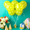 50-Pack 12-Inch Yellow Latex Polka Dot Balloons for Birthday Party Decorations Supplies with 1 Gold 2.5x2.5x5-Inch Balloon Weight and 1 Roll of 10mm Wide White String