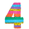 Rainbow Number 4 Pinata for 4th Birthday Party Decorations, (Small, 12 x 17 x 3 Inches)