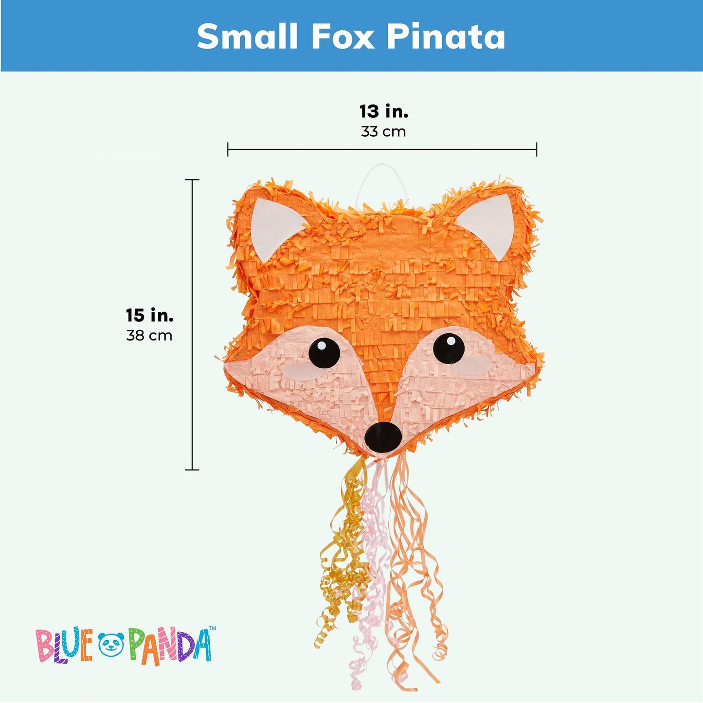 Pull String Fox Pinata for Woodland Baby Shower Decorations, Birthday Party (Small, 16 x 13 x 3 In)