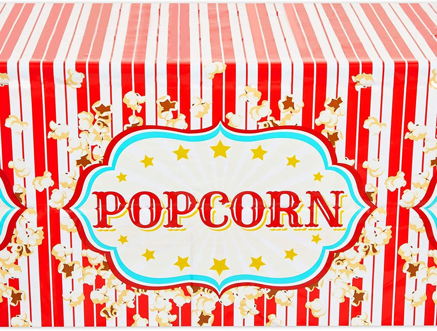 Popcorn Tablecloths for Movie Night, Carnival Party Supplies (54 x 108 In, 3 Pack)