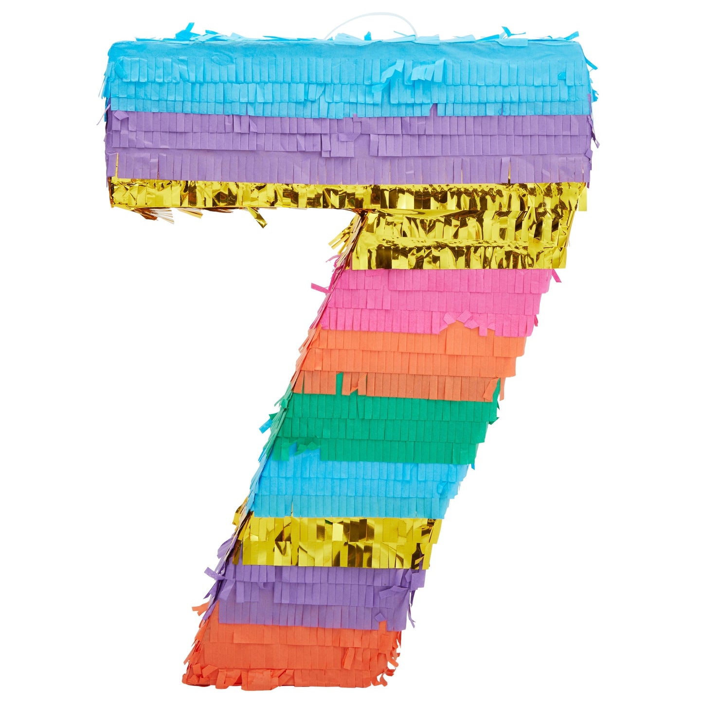 Rainbow Number 7 Pinata for 7th Birthday Party Decorations, Fiesta , Cinco de Mayo Celebration (Small, 12 x 16.75 x 3 Inches)