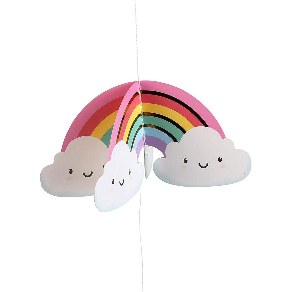 3D Rainbow and Cloud Paper Ceiling Decorations for Party (24 Pack)