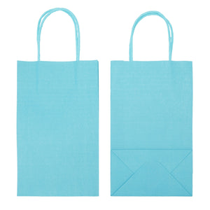 25-Pack Teal Gift Bags with Handles, 5.5x3.2x9-Inch Paper Goodie Bags for Party Favors and Treats, Birthday Party Supplies