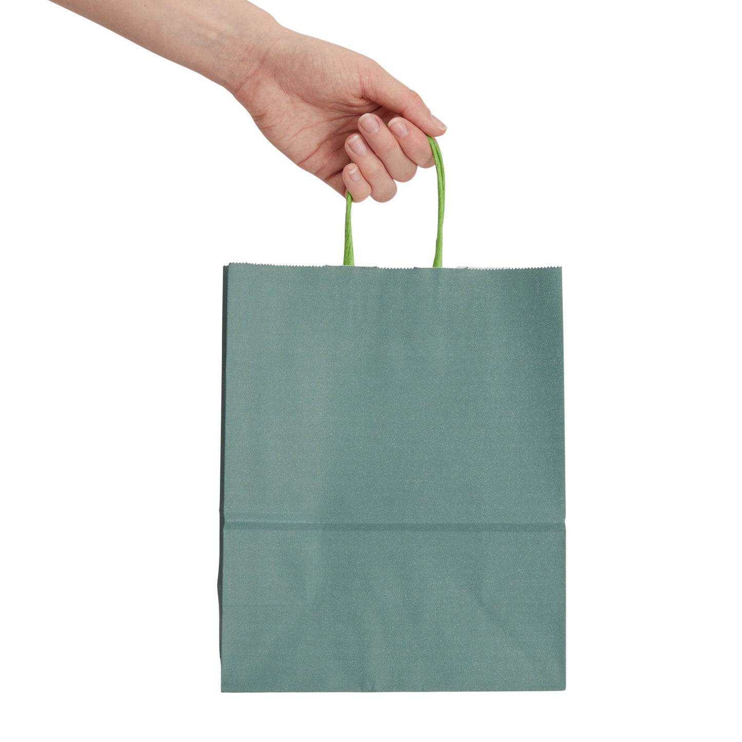 25-Pack Dark Green Gift Bags with Handles, 8x4x10-Inch Paper Goodie Bags for Party Favors and Treats, Birthday Party Supplies