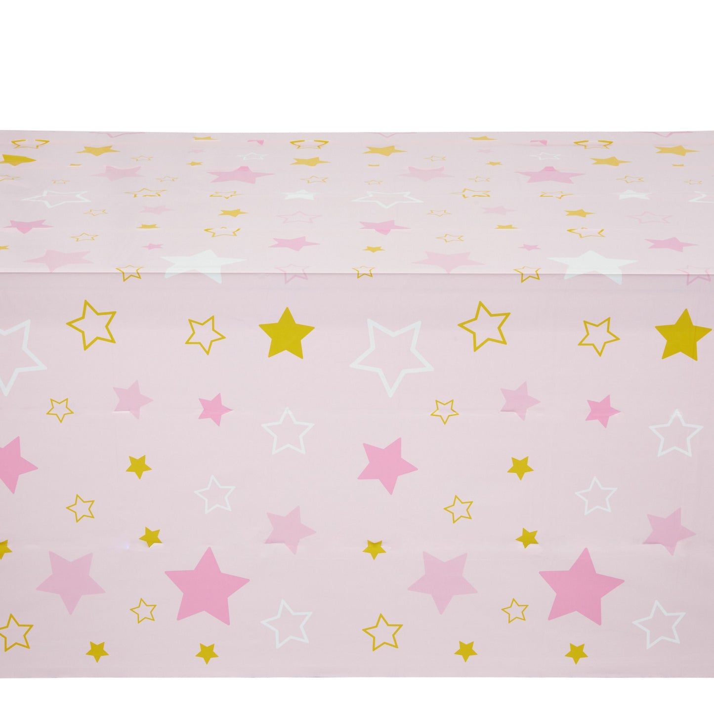 3 Pack Pink Plastic Table Covers for Girls Twinkle Twinkle Little Star Baby Shower Decorations (54 x 108 In)