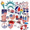 Patriotic Photo Booth Prop Kit for Memorial Day and 4th of July (33 Pieces)