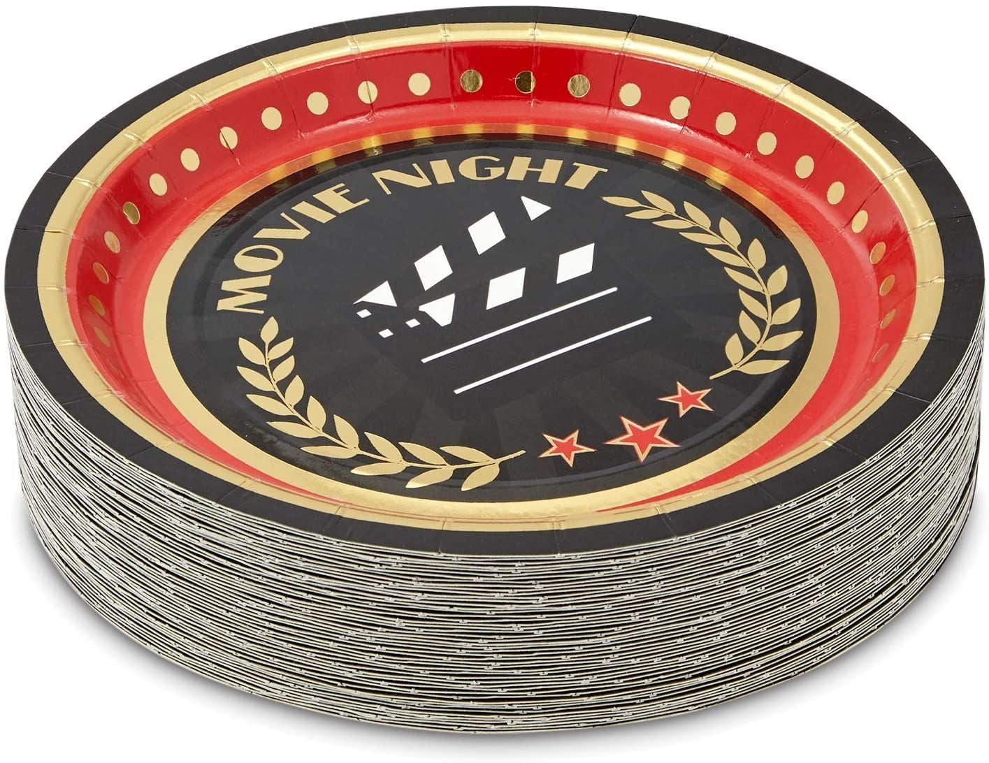 Paper Plates Movie Night Party Decorations (7 Inches, 48 Pack)