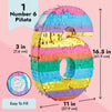 Rainbow Number 6 Pinata for 6th Birthday Party Supplies, Fiesta, Anniversary Celebration (Small, 16.5 x 11 x 3 In)