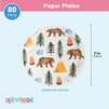 Camping Plates for 1st Birthday Party Decorations, One Happy Camper (7 In, 80 Pack)